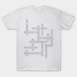 (1953CE) Crossword pattern with words from a famous 1953 science fiction book. T-Shirt